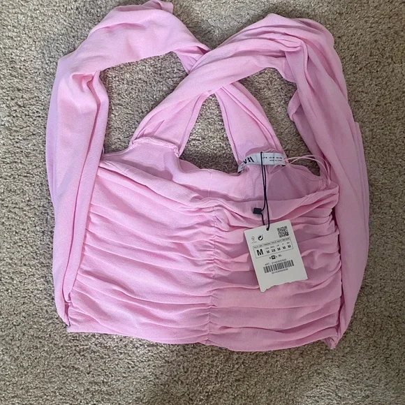Zara, size medium, pink crop top - Picture 1 of 2